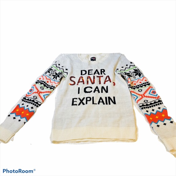 Dear Santa I can Explain knit Christmas sweater